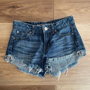 American Eagle Outfitters Distressed Blue Jean Shorts Tomgirl Shortie